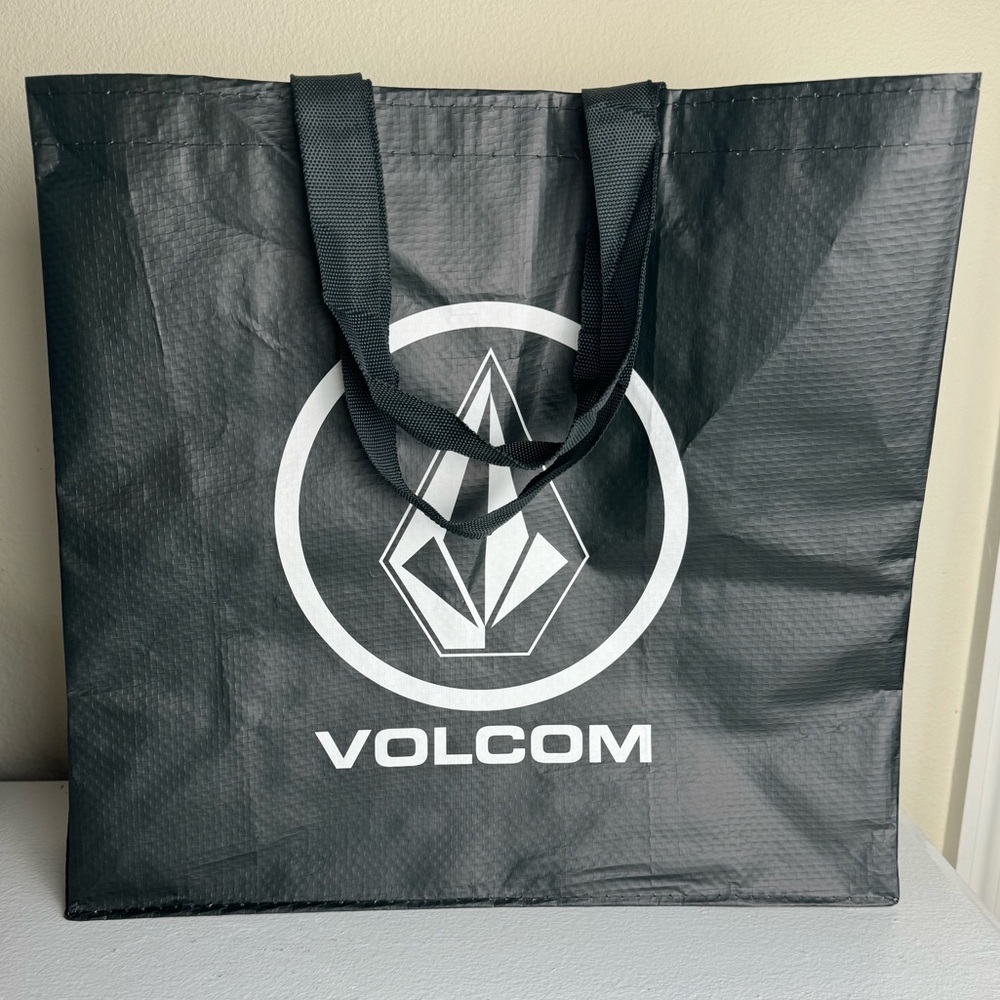NEW Volcom Logo Black & White Reusable Shopping Tote Gift Bag